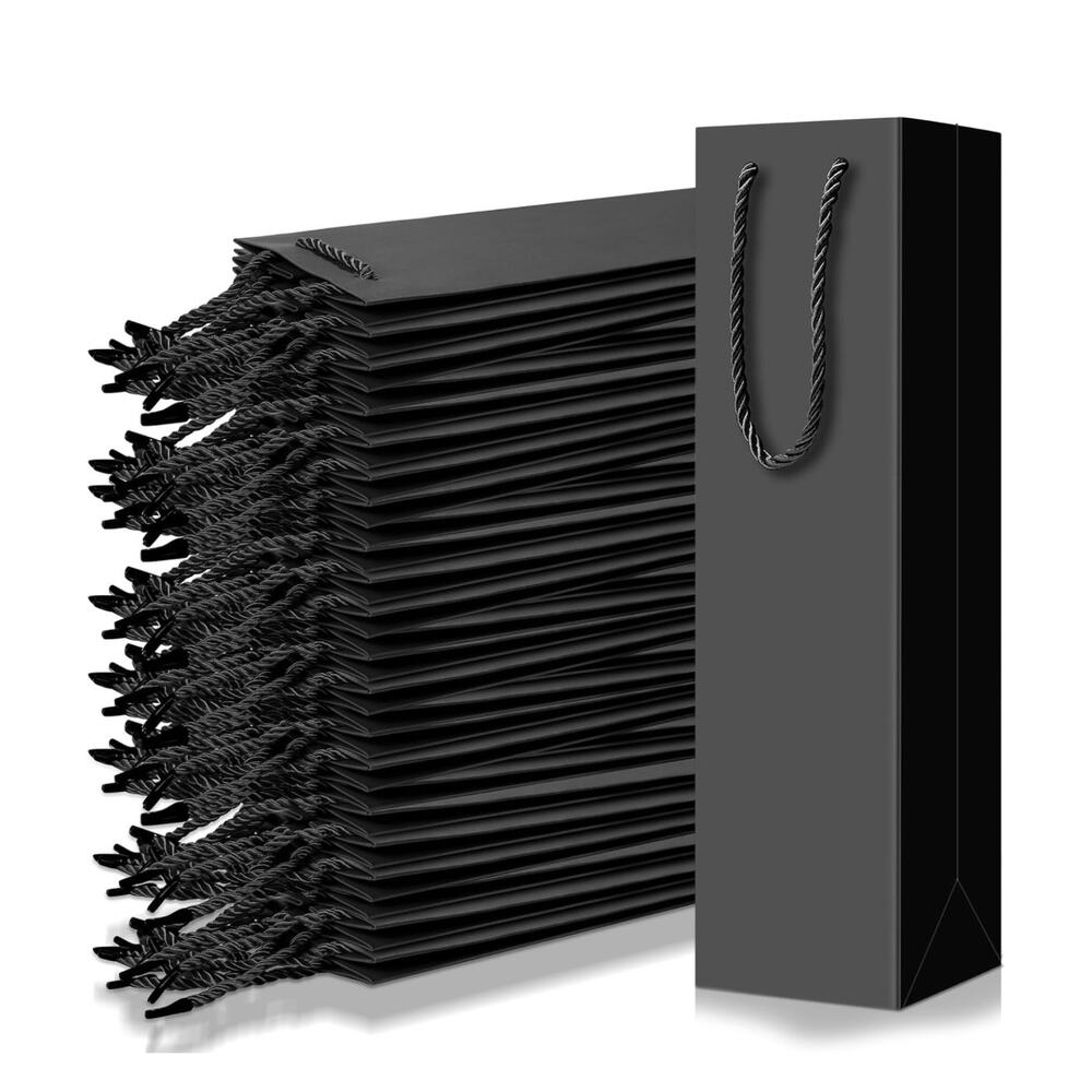 10 pcs Pack Black Wine Gift Bags